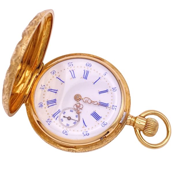 Victorian Agassiz Chronograph Pocket Watch 18K Gold face