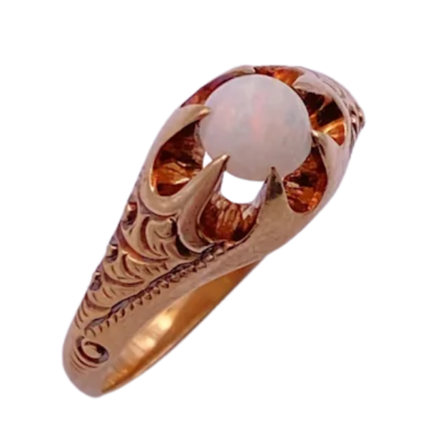 Victorian Opal Buttercup Ring 10K (2)