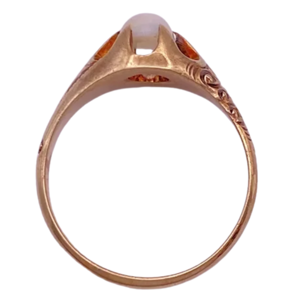 Victorian Opal Buttercup Ring 10K Side