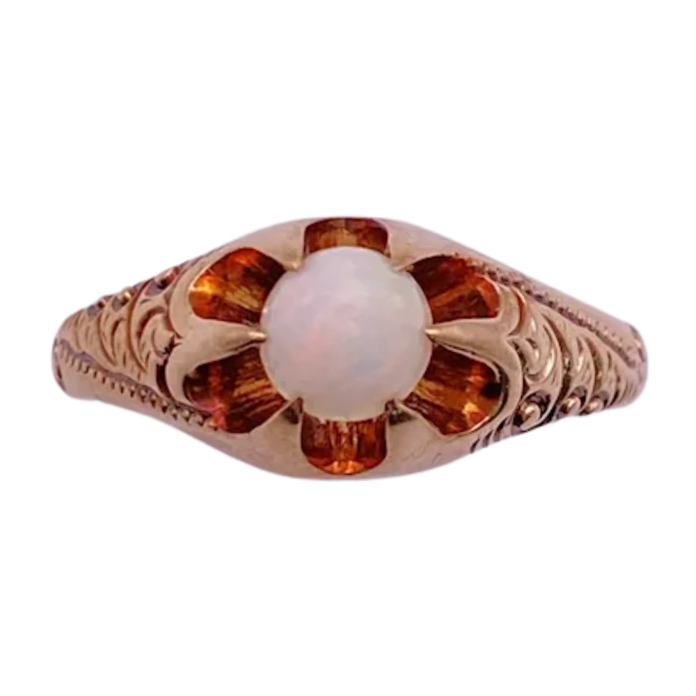 Victorian Opal Buttercup Ring 10K