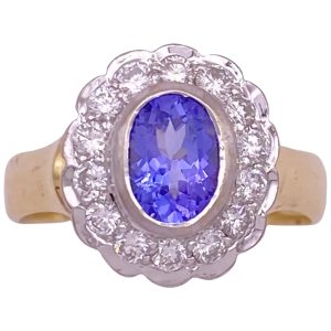 Vintage 1.52ctw Tanzanite Ring 14K Gold & Platinum