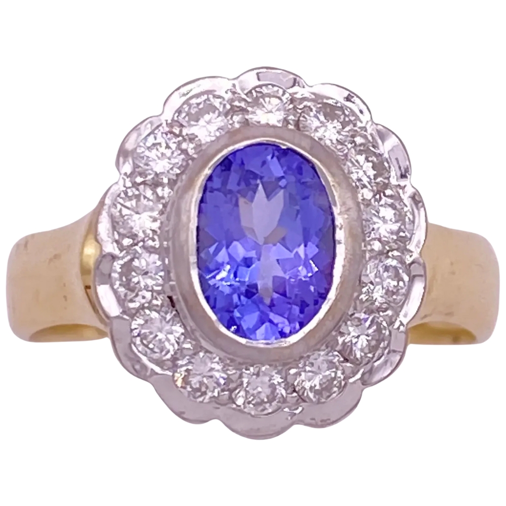 1.52ctw Tanzanite Ring 14K Gold & Platinum