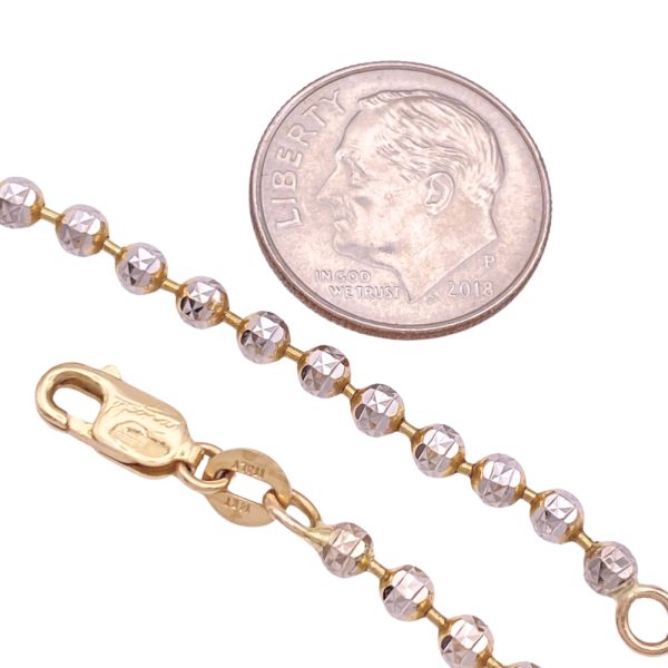 Vintage Bead Chain Anklet 14K Gold 9-78 Inch Length size