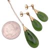 Vintage Jade Earrings & Necklace Set 14K Gold size