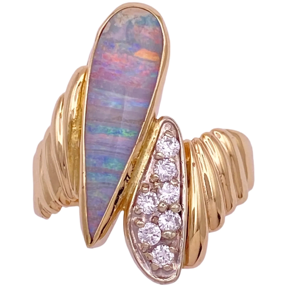 Vintage Natural Opal Ring 14K Gold