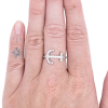 White Gold Diamond Anchor Ring 14K