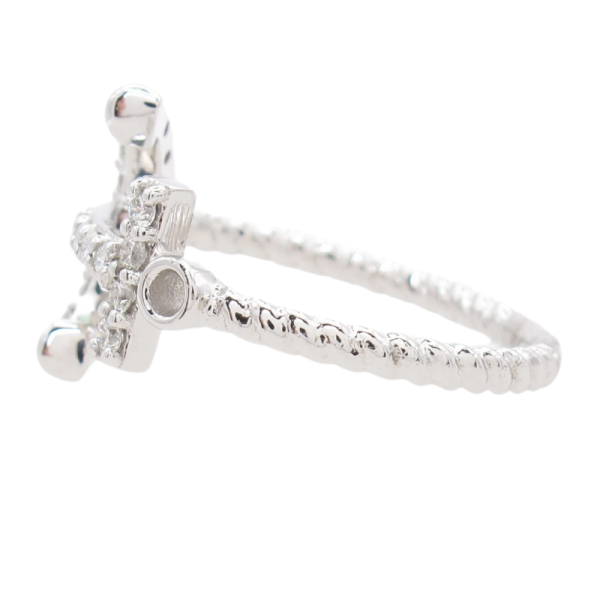 White Gold Diamond Anchor Ring 14K (4)