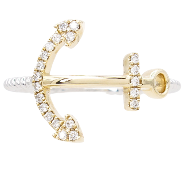Yellow Gold Anchor ring 14KTT side (2)