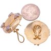 0.40ctw Diamond US Gold Coin Statement Earrings 14K Gold back