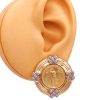 0.40ctw Diamond US Gold Coin Statement Earrings 14K Gold worn