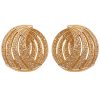 0.66ctw Diamond Inside-Out Crescent Hoop Earrings 14K Gold