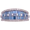 1.12ctw Baguette Blue Diamond Ring 14K Gold