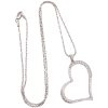 1.50ctw Diamond Heart Necklace 14K White Gold full