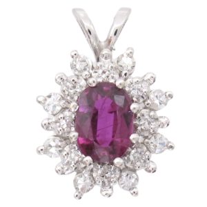 1.51ctw Natural Raspberry Sapphire Pendant 14K Gold