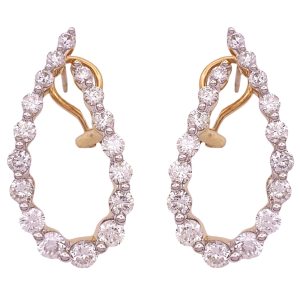 2.08ctw Diamond Drop Paisley Earrings 14K Gold