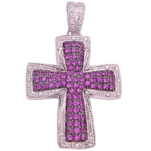 2.70ctw Ruby & Diamond Statement Pendant 14K Gold front