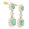 3.06ctw Natural Emerald Dangle Earrings 14K Gold side