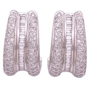 3.32ctw Diamond Statement Earrings 18K White Gold