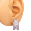 3.32ctw Diamond Statement Earrings 18K White Gold worn