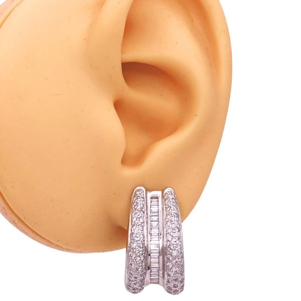 3.32ctw Diamond Statement Earrings 18K White Gold worn