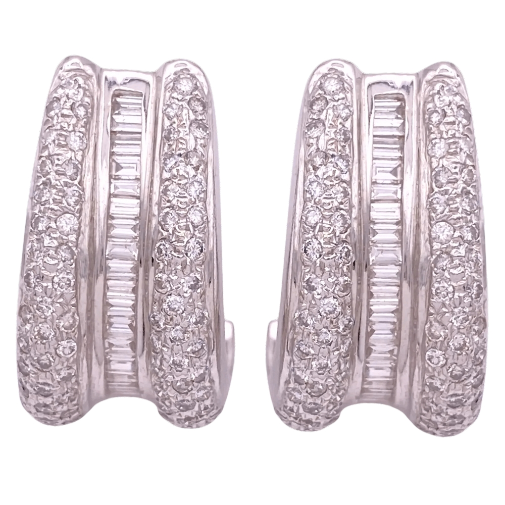 3.32ctw Diamond Statement Earrings 18K White Gold