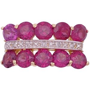 5.25ctw Pink Tourmaline Ring 14K Two-Tone Gold