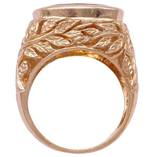 6.47ct Citrine Leaf Ring 14K Gold profile