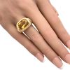 6.47ct Citrine Leaf Ring 14K Gold worn