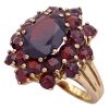 8.18ctw Garnet Cluster Ring 14K Gold side