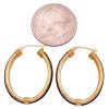 Black Enamel Oval Hoop Earrings 18K Gold size