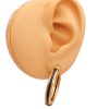 Black Enamel Oval Hoop Earrings 18K Gold worn