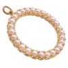 Cultured Pearl Circle Pendant 14K Gold side