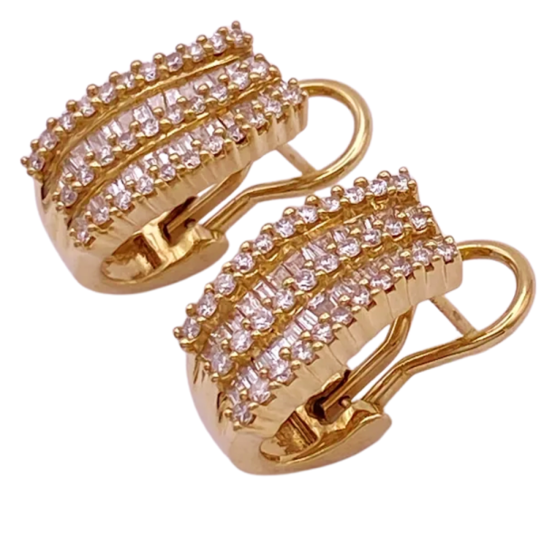 Effy Diamond Multi Row Earrings 14K Gold (1)