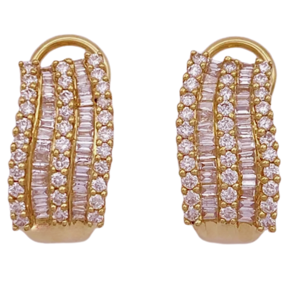 Effy Diamond Multi Row Earrings 14K Gold (2)