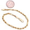 Milano Rope Bracelet 14K Gold 7 Length size