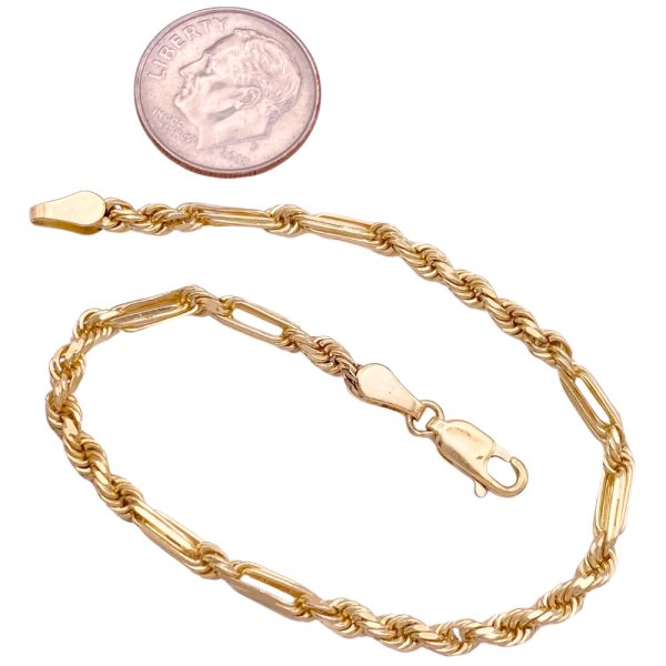 Milano Rope Bracelet 14K Gold 7 Length size