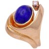 Modernist Lapis Lazuli Ring with Diamond Accent 14K Gold side
