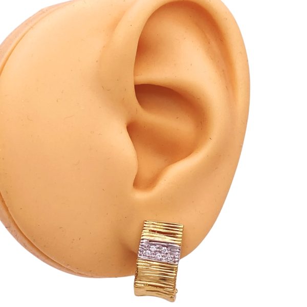Roberto Coin Elephantino Diamond Earrings 18K Gold worn