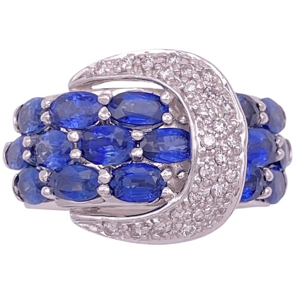 Sonia Bitton 6.0ctw Sapphire Garter Buckle Ring 14K Gold