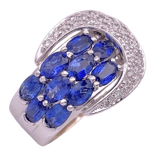 Sonia Bitton 6.0ctw Sapphire Garter Buckle Ring 14K Gold side