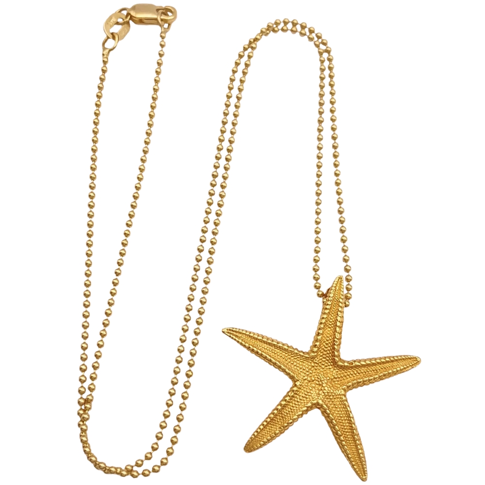 Starfish or Sea Star Necklace 14K Gold