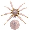 Tahitian Pearl Spider Brooch Pin with Diamond Accents 14K Gold size