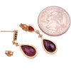Victorian Revival Garnet Dangle Earrings 14K Gold back