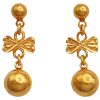 Vintage Ball Dangle Earrings 22K Gold