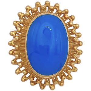 Vintage Persian Turquoise Ring 18K Gold