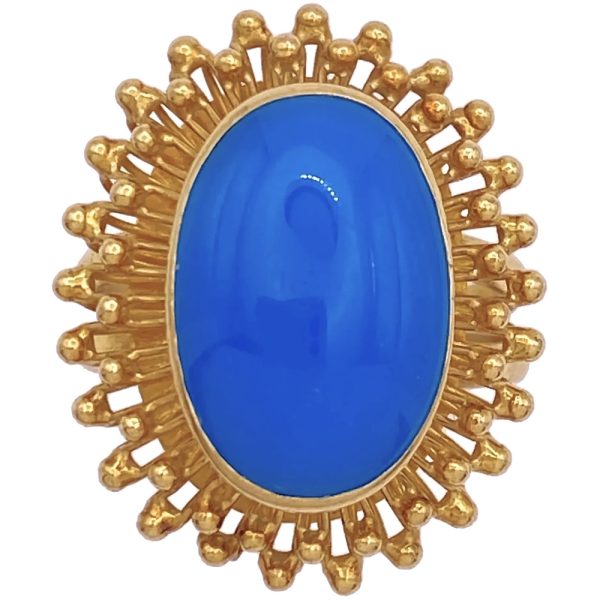 Vintage Persian Turquoise Ring 18K Gold