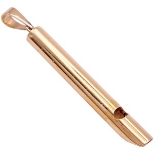 Working Whistle Pendant 14K Gold