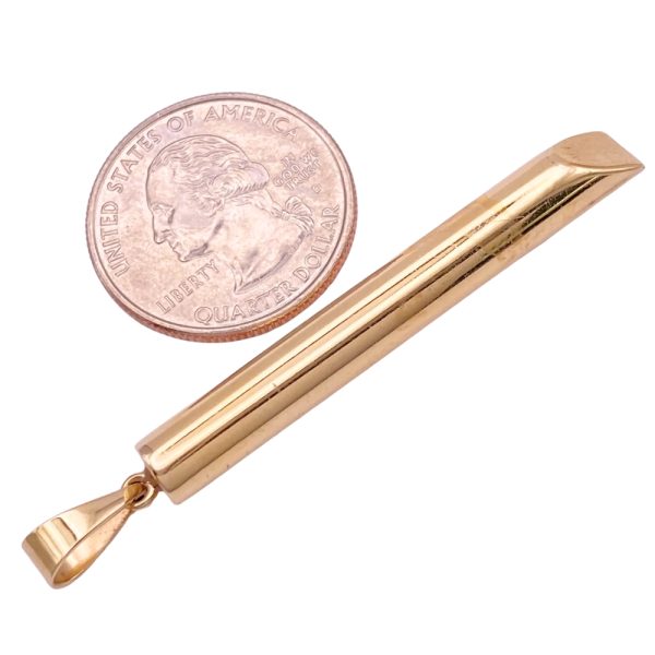 Working Whistle Pendant 14K Gold size