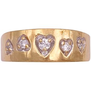 0.18ctw Diamond Heart Band Ring 14K Gold