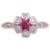 0.45ctw Ruby Ring with Diamond Accents in Platinum & 18K Gold